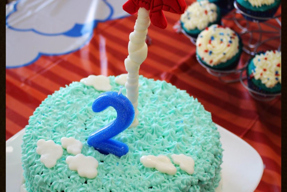 Antigravity airplane cake