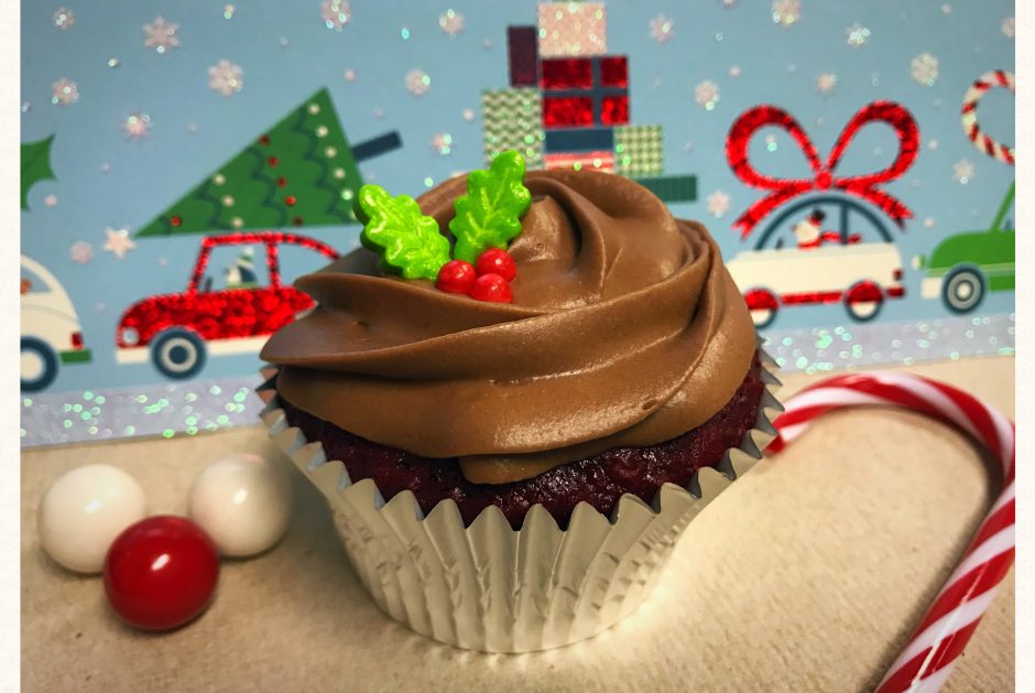 Chocolate Frosting Christmas Cupcake
