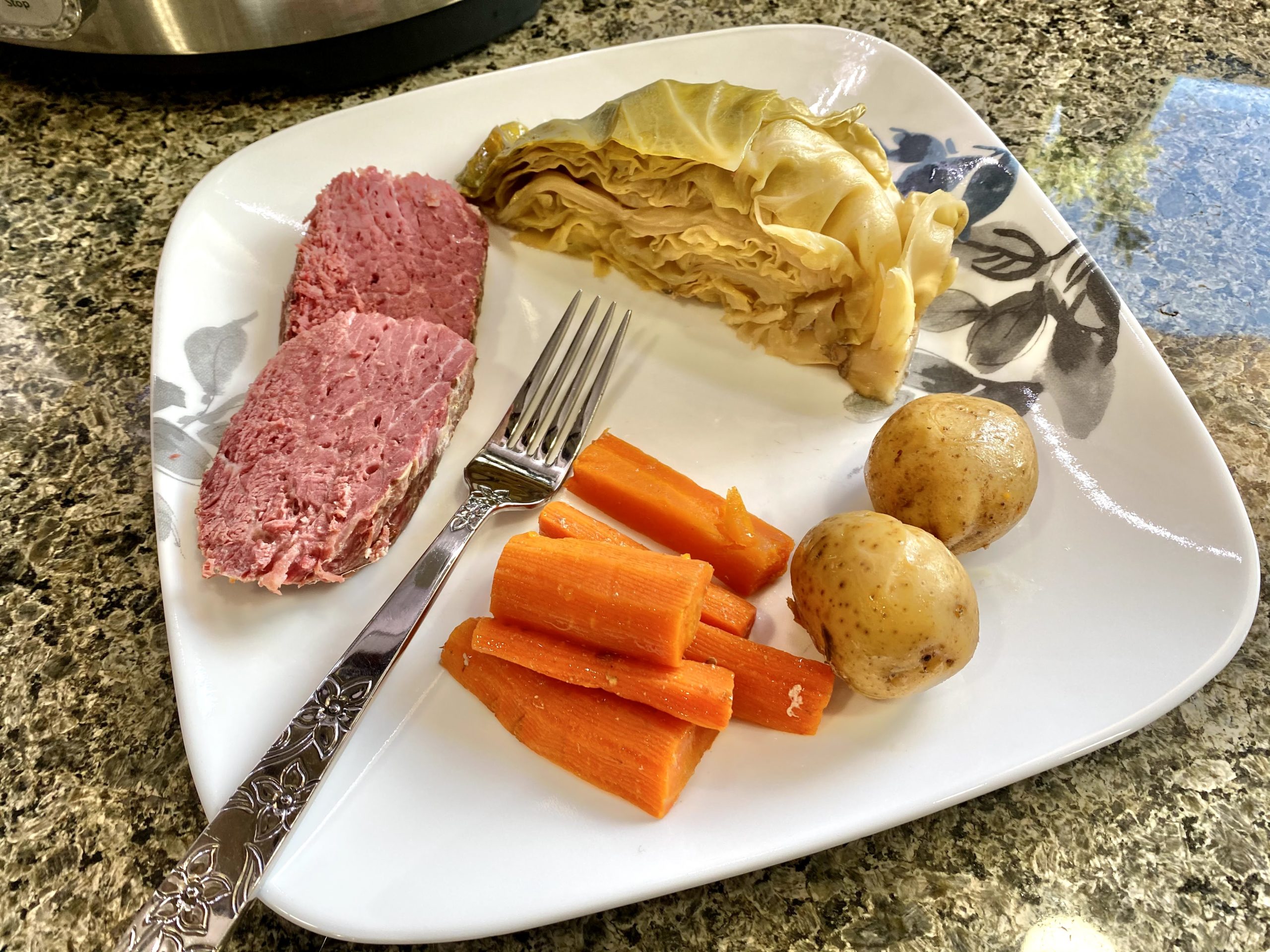 plated corned beef
