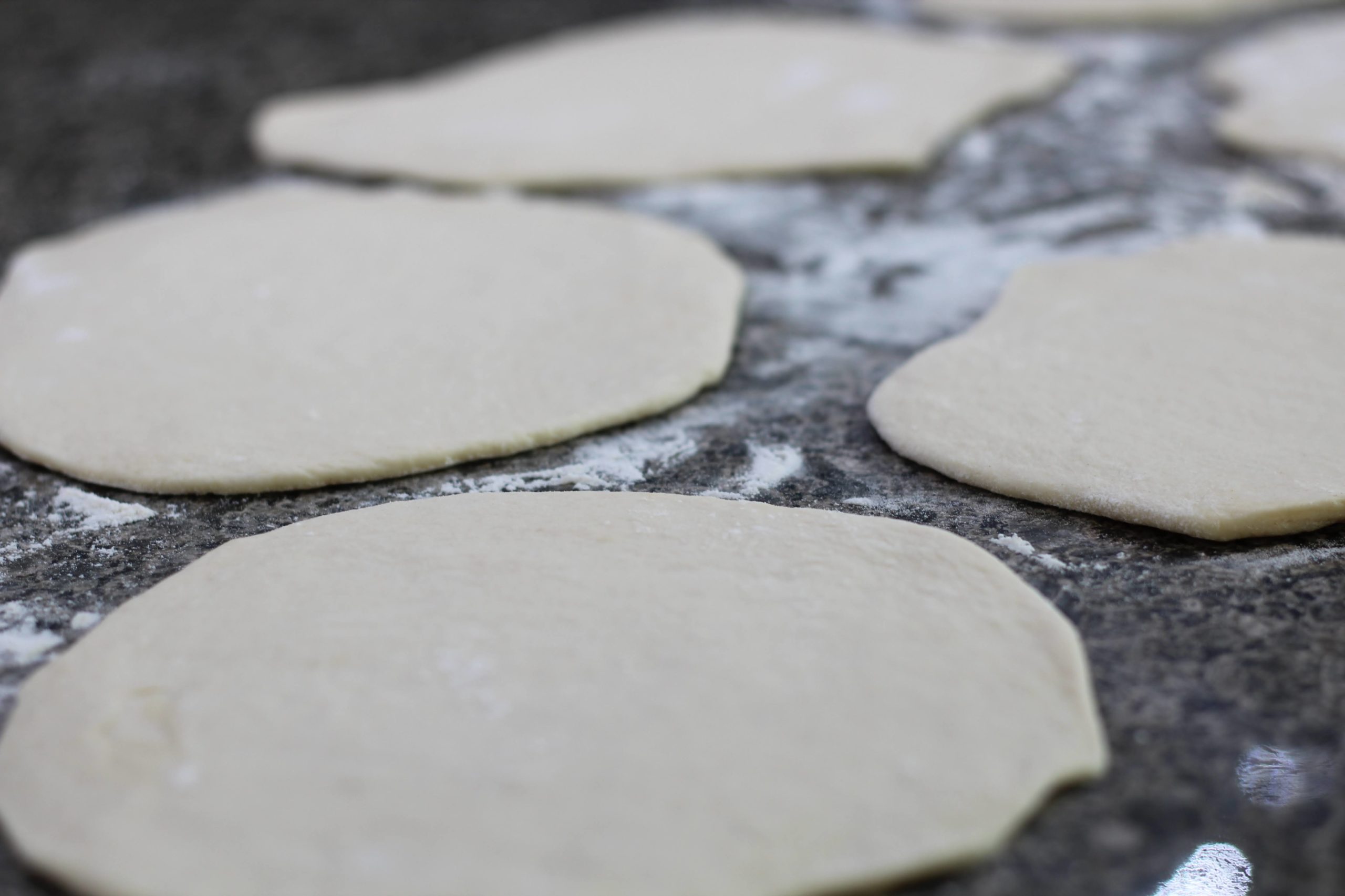 pita dough rolled
