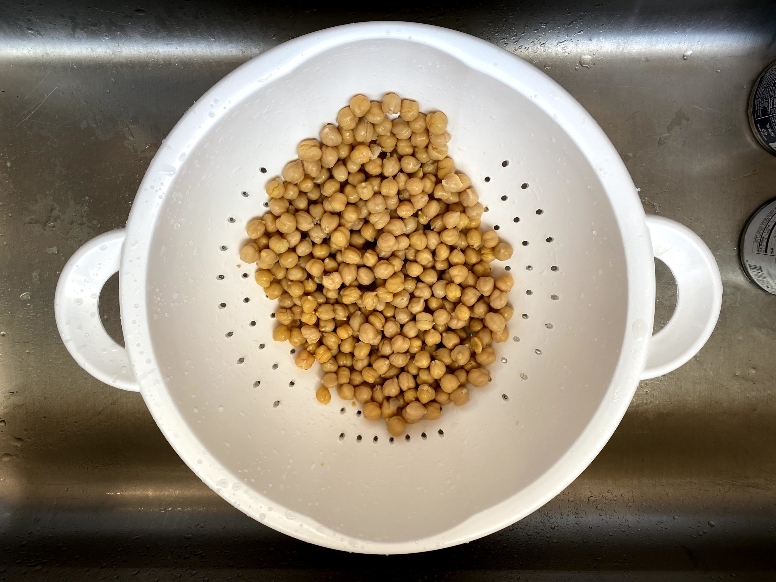 drained chick peas